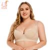 Sutiã push up sexy feminino, tamanho grande, oito ganchos e olhos, roupa íntima, plus size, sem costura, bralette, lingerie com arame