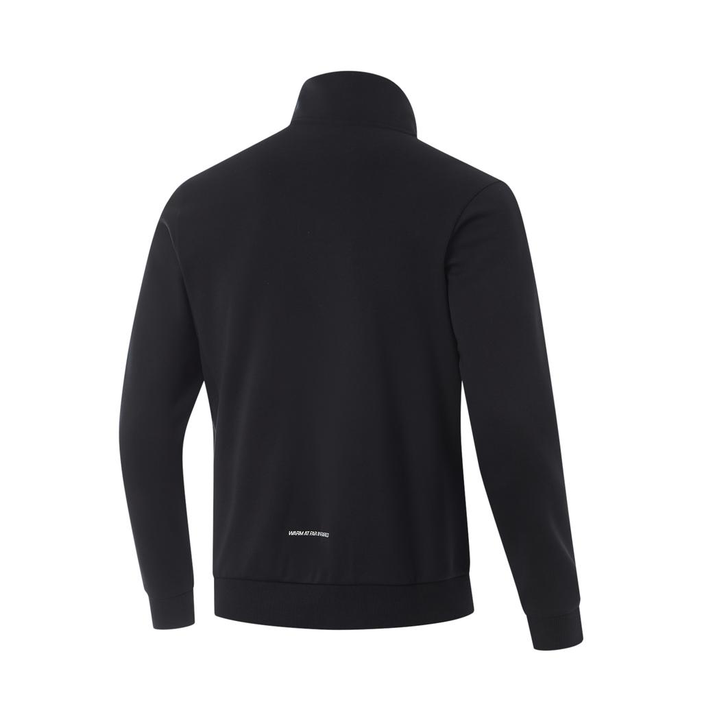 Li Ning Fitness Series Anti-Static Anti-Bacterial Warm Letter Zipper Stand Collar Comfortable Breathable Fleece Sports Hoodie Men Hoodies AWDU977-5