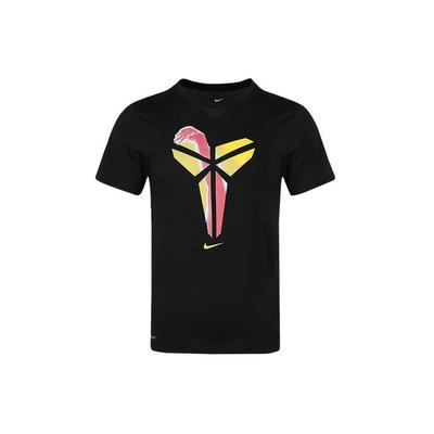 Mamba Logo Print Atmungsaktiv Lässig Sport Kurzarm T-Shirt Herren Oberteile Schwarz AR1472-010