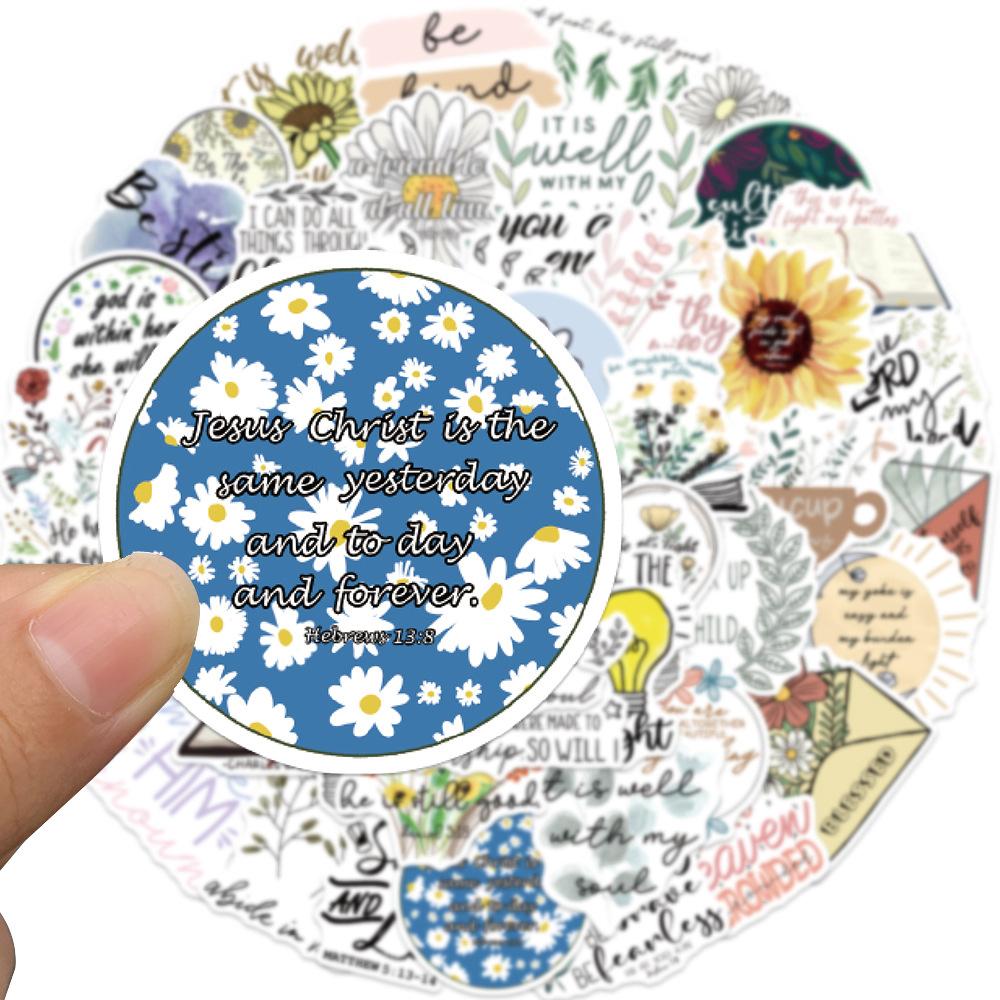 10/30/50pcs Jesus Bible Christians Inspirational Stickers Aesthetic DIY Skateboard Phone Laptop Cartoon Decoration Sticker Pack