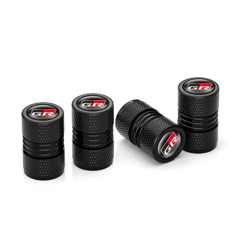 

4PCs car GR sport wheel tire stem air valve caps for Toyota Gazoo Racing gr86 Prado Prado Avensis plugs Auto Accessories чорний