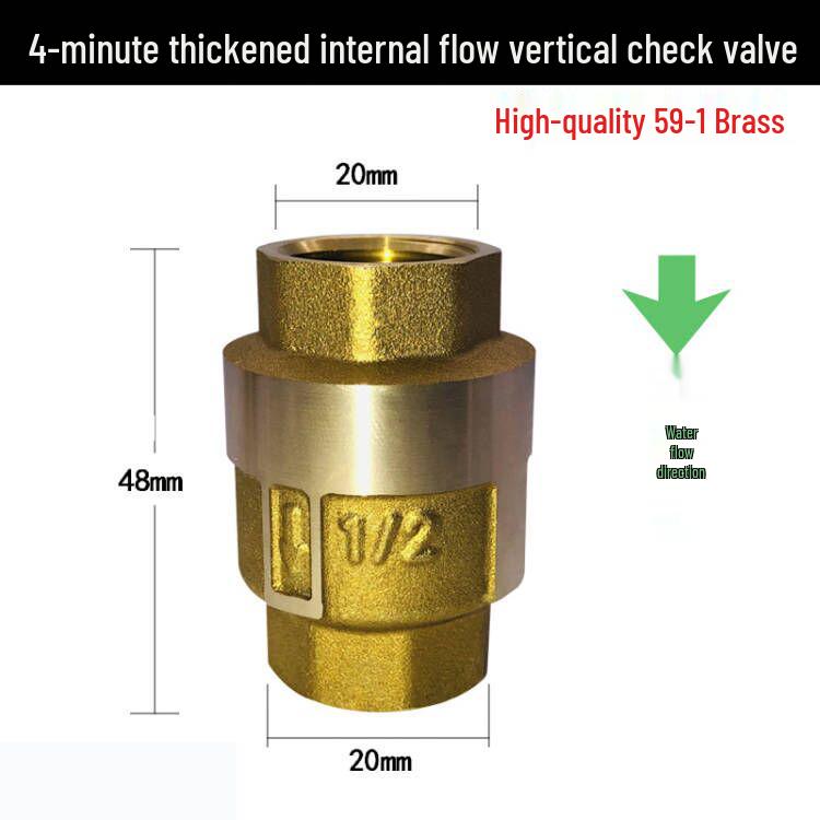 Brass Vertical Check Valve, Water Pipe Backflow Preventer, 1 Inch, Male/Female Thread, Unidirectional Valve.