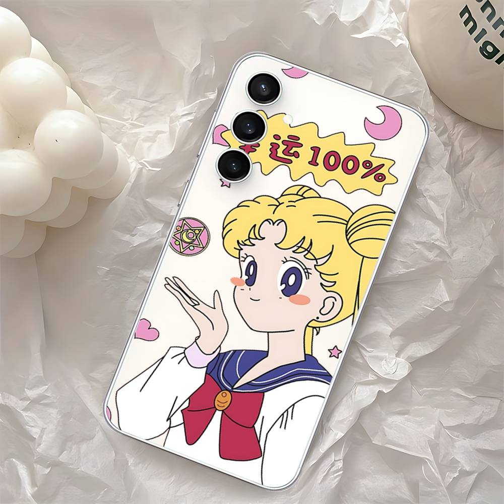 Custodia per Telefono Anime Carina S-Sailor Moon-S per Samsung Galaxy S25 S24 S23 S22 S21 FE Ultra Plus A32 A53 A13 A31 Cover Morbida