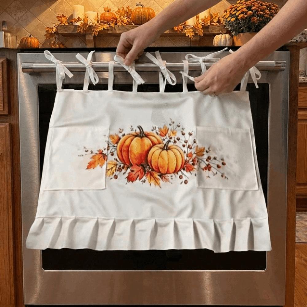 with Pockets Oven Skirt Rustic Kitchen Cabinet Curtains Kitchen Decor
