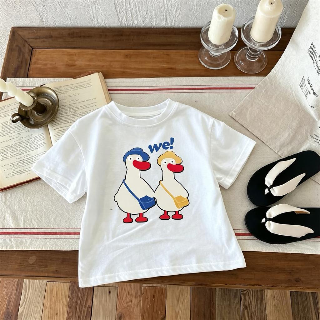 Korean Versatile Fashion Boys T-shirt Summer Clothing Loose Casual Short Sleeved Tops Kids Tops Children's Wear Tshirts Crewneck