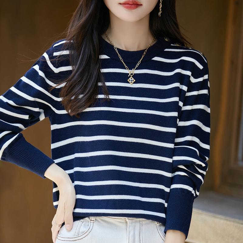 Dámský kašmírový svetr Qinghe kašmír 50% vlna 50% hedvábí Dámský podzimní a zimní kašmírový svetr měkký a teplý