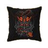 Japanese Art Oni Mask Snake Print Velvet Throw Pillow Cover X Inches Soft Cozy Pillow Case for Sofa Couch Bed Car Decor