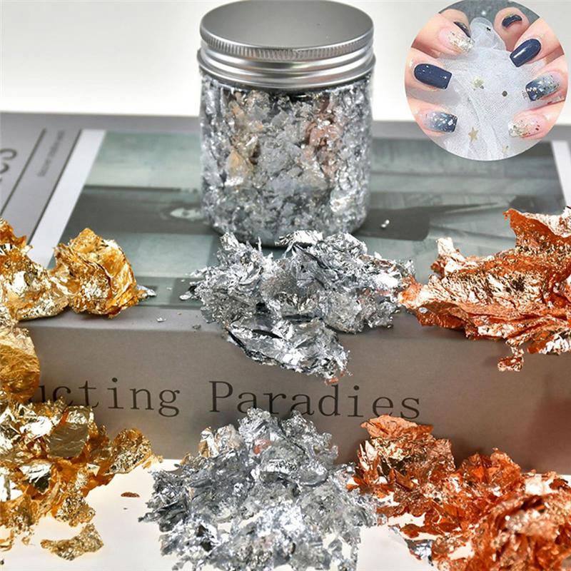 M-Modern-Imitation Gold, Silver & Copper Foil, Suitable For DIY Nail Art, Candle Mold Making, & Decorative Art.