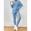 Female Suit, Autumn New Fashionable Casual Temperament Loose Round Neck Pit Stripe Knitted Suit for Women
