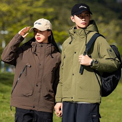 Neue Winter-Weiß-Entendaunenjacke verdickt warm Paar Kapuzen-Trendjacke Daunen