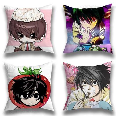 Anime D-Death Note Pagalvės užvalkalas Sofa Svetainė Miegamasis Galvūgalis Atlošas Pagalvėlė Kvadratinė pagalvėlė Laikas snausti