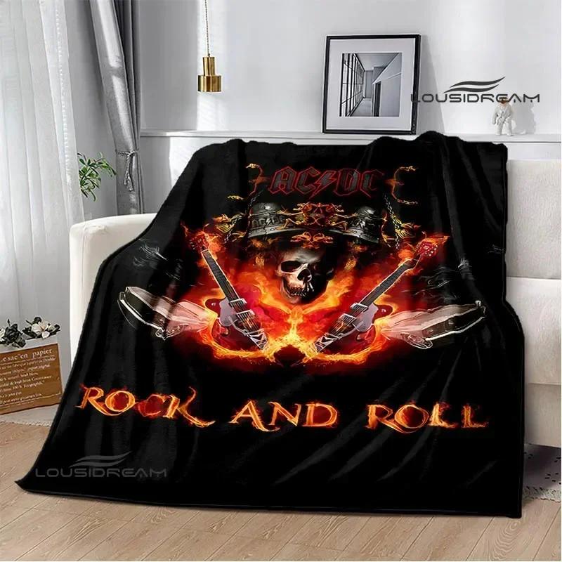 3D Retro Rock band AC/DC printed blanket Picnic blanket Warm Flannel blankets Home bed linings blankets for beds Birthday Gift