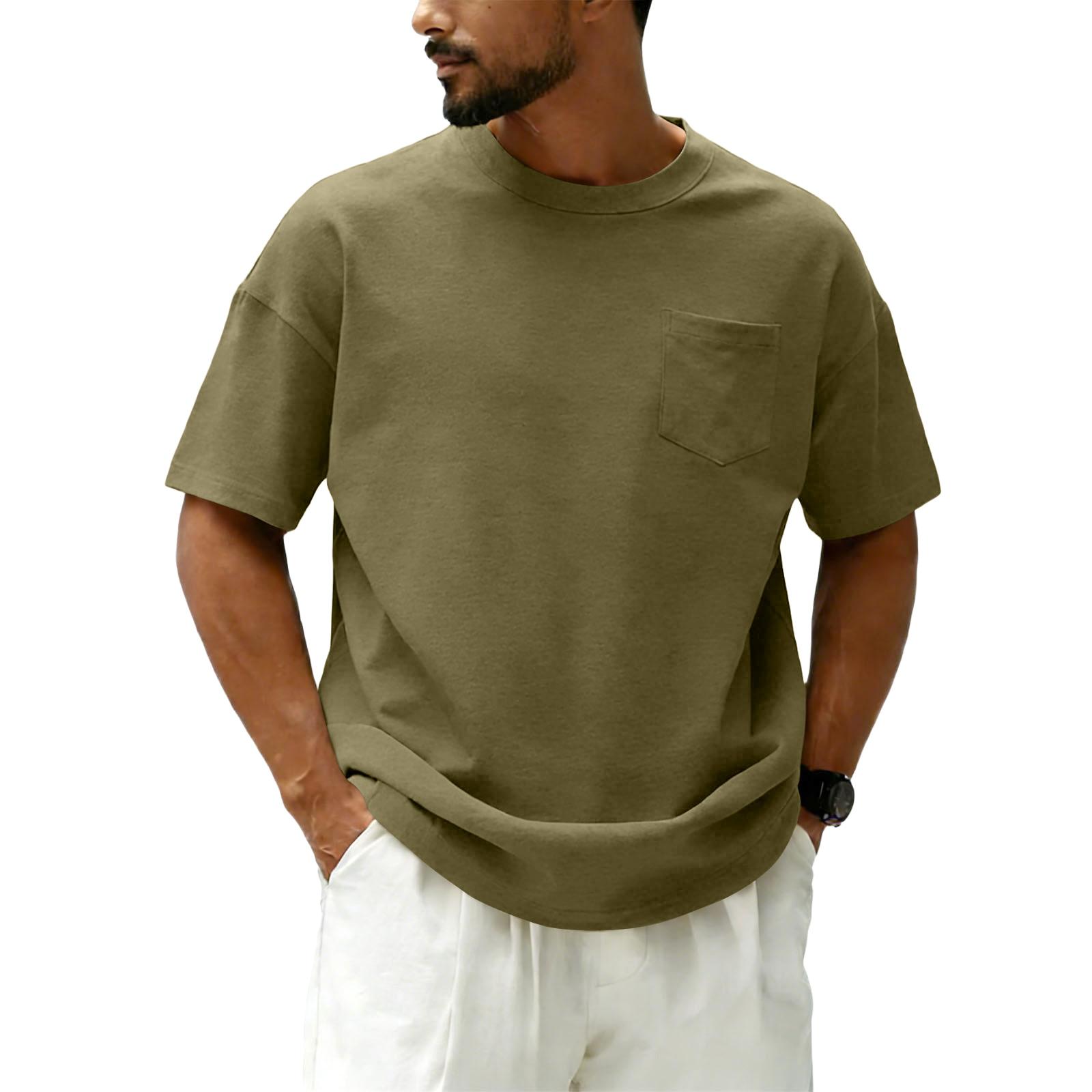 Men s Loose And Casual Round-neck Short-sleeved Top XXL