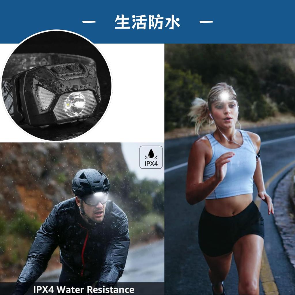 Uccellino Verstellbare für Kraft und Außenbereich Batteriebetriebene Stirnlampe, Winkel, LED, Leichtgewicht, Katastrophen, Stromausfälle,