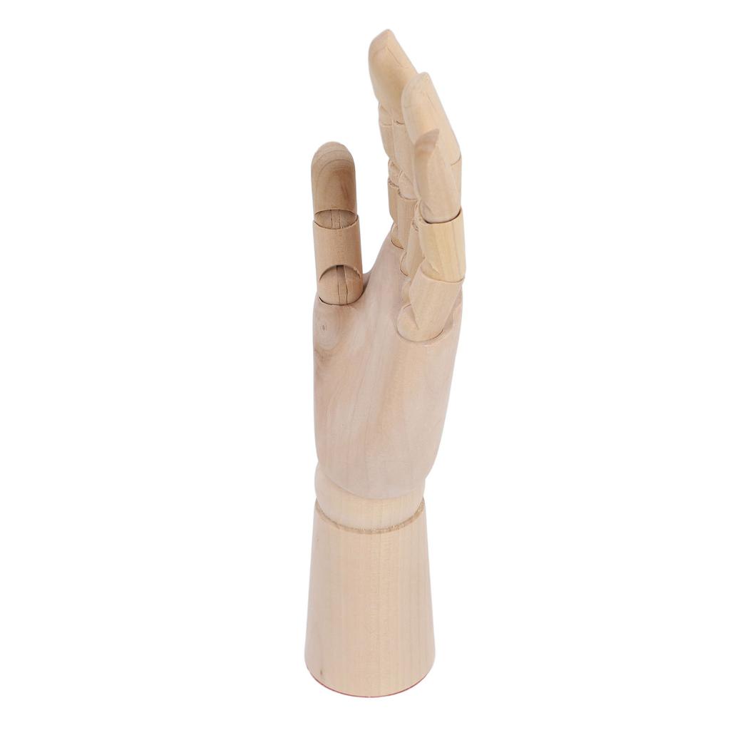 11.8in Wood Hand Model Non Slip Flexible Wooden Manikin Hand for Jewelry Display Sketch Painting
