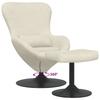 Egg Chair with Footstool Cream Velvet