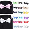 New Arrival Men's Fashion Plain Bowtie Polyester Pre Tied Wedding Bow Tie Suits Tie