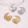 Stainless Steel Irregular Leaf Stud Earrings for Women Ladies Vacation Style Waterproof Drop Earrings Charm Jewelry Accessories