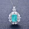 Imitation Natural Paraiba Jewelry Set, Ring Pendant, Temperament Jewelry, Atmospheric High-End Gifts, Containing Minerals