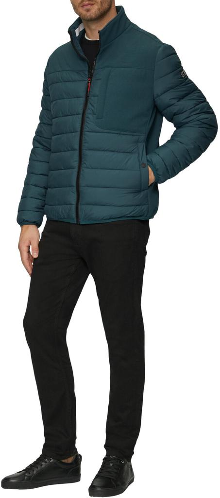 Зимняя куртка s.Oliver Легкая стеганая куртка из смеси материалов с контрастными деталями (2150262) синий