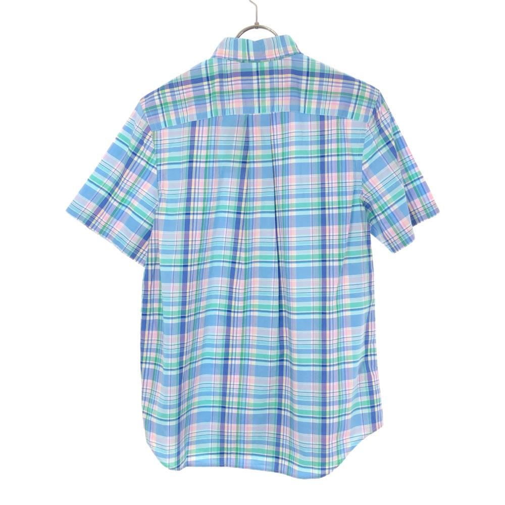 Unused RALPH LAUREN Check Short Sleeve Button Down Shirt XL(18-20) Blue Kid's Used