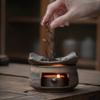Vintage Japanese Style Rustic Ceramic Tea Kettle / Heating Base - Portable Handle Teapot for Home Use