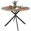 Round Dining Table for 4 People, Industrial Style Kitchen Table with Steel Legs, for Dining Room, Kitchen, Dark Brown