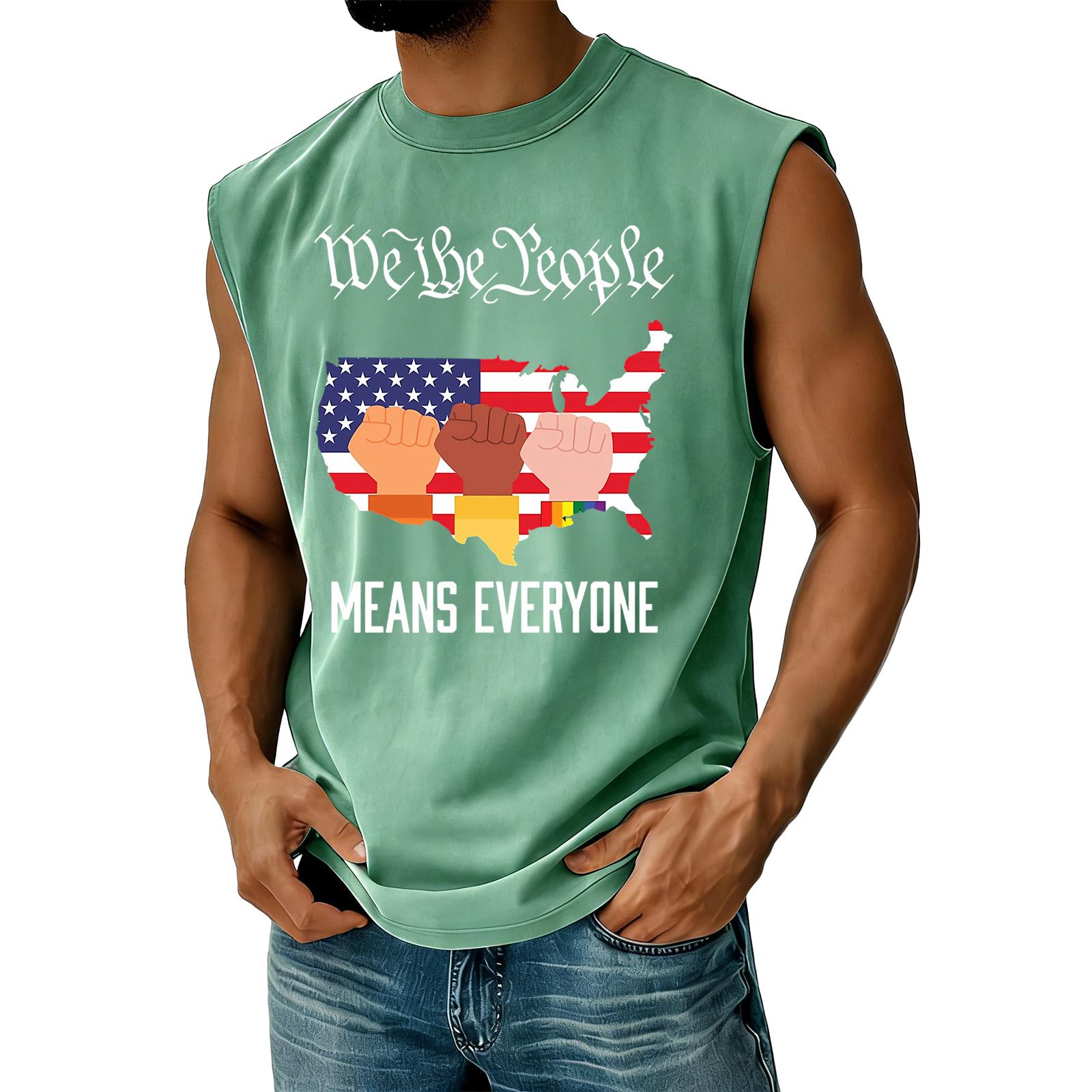 

Men s Casual Independence Day Printed Tank Top XXXXXL
