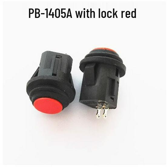 14MM Waterproof Self-Reset/Lock Button Switch - Red, Green, Black, Blue, Yellow, White