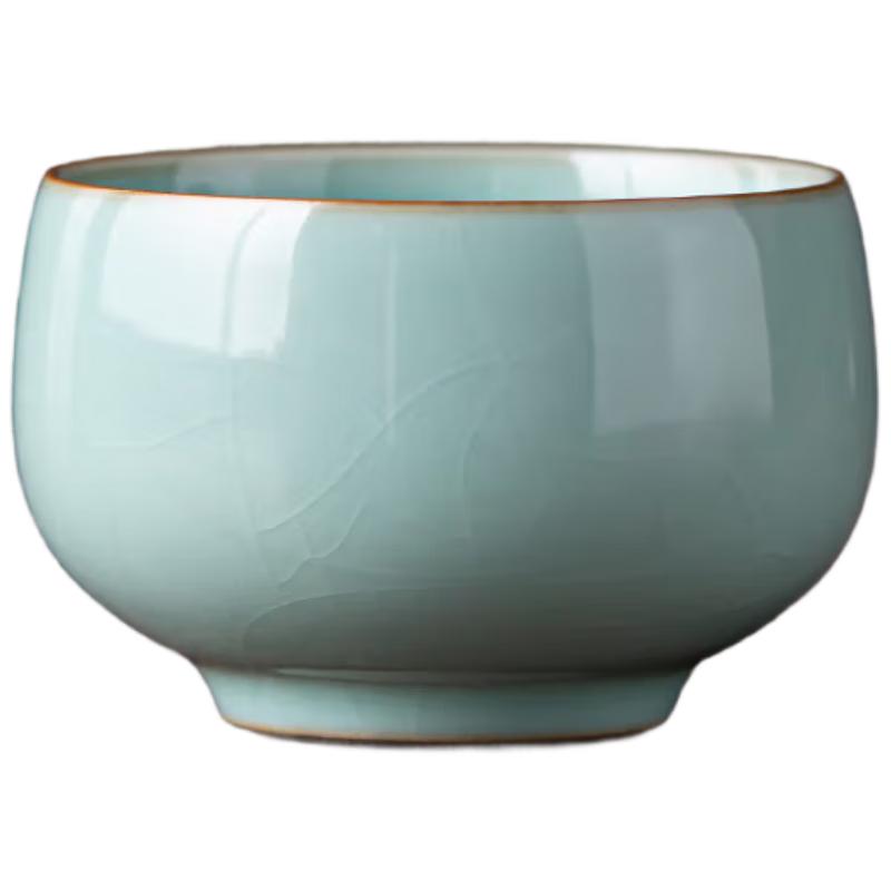 Gold-Inlaid Jade Ru Kiln Ceramic Master Tea Cup