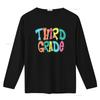 Colorful Groovy Third Grade Print Back To School Teacher Student Casual T Shirt Vintage Washed Homme Slightly Streetwear