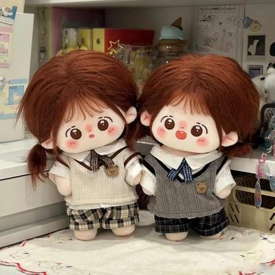1 ensemble Gilet en Tricot Vêtements pour Poupée en Coton Uniforme Scolaire Vêtements pour Poupée en Peluche Accessoires pour Poupée