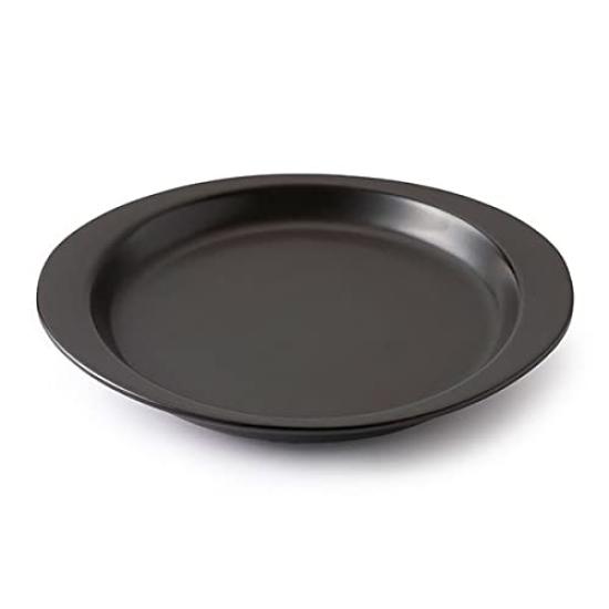 Kamoshika Tool Shop Heat-Resistant Ceramic Frying PanPlate, Black, Made In Japan, Suitable for Gas Stovetops, Grills, Microwaves, Ovens, and