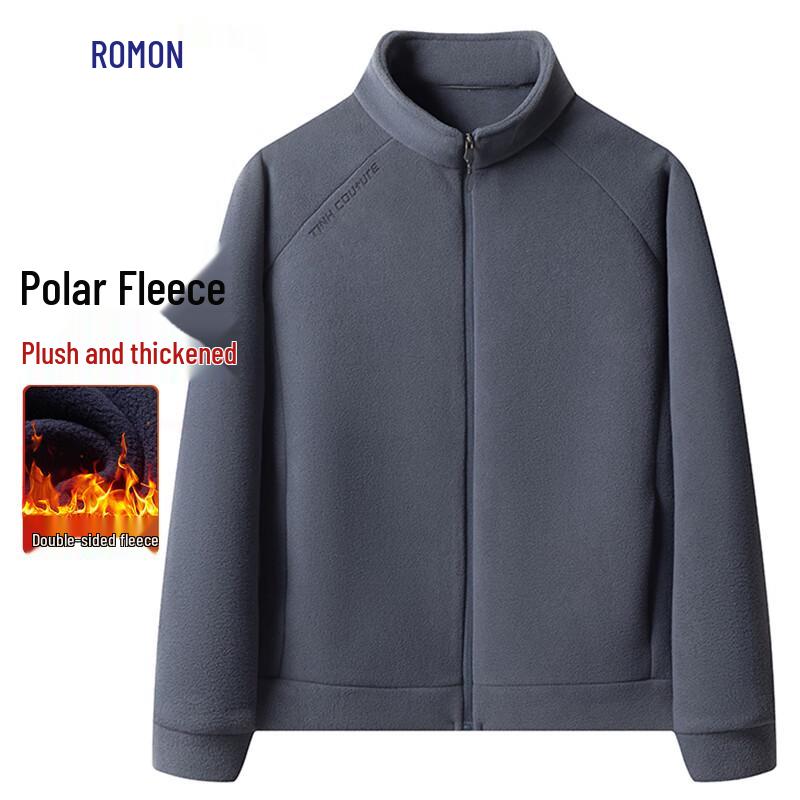 

Luo Meng Men s Fleece-Lined Stand-Collar Jacket 4XL