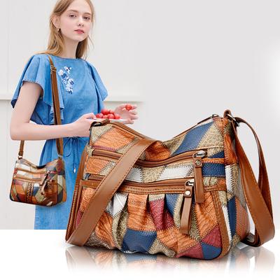 Bolsa feminina de costura transversal grande capacidade bolsa de mãe de meia-idade bolsa de ombro de viagem bolsa multicamadas