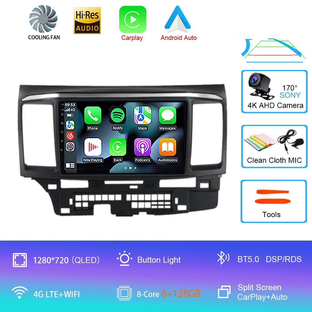 9Inch Android 14 For MITSUBISHI LANCER  10 X 2008 2009 2010 2011 - 2016 Car Radio Stereo Audio GPS Player Carplay Auto Screen