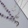 Retro Moon Sun Star Pendant Necklace Women Multilayer Jewelry Accessories