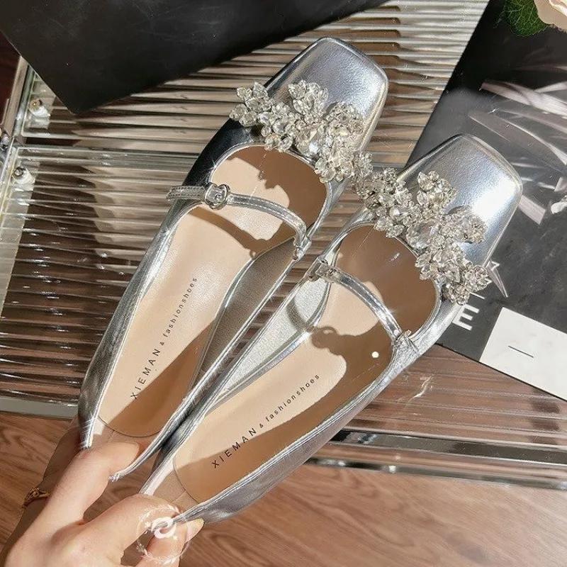 Chunky Heel Elegant Bridal Female French Wedding Show Bridesmaid Shoes Mary Jane Wedding Stylish Comfortable Lady Heels