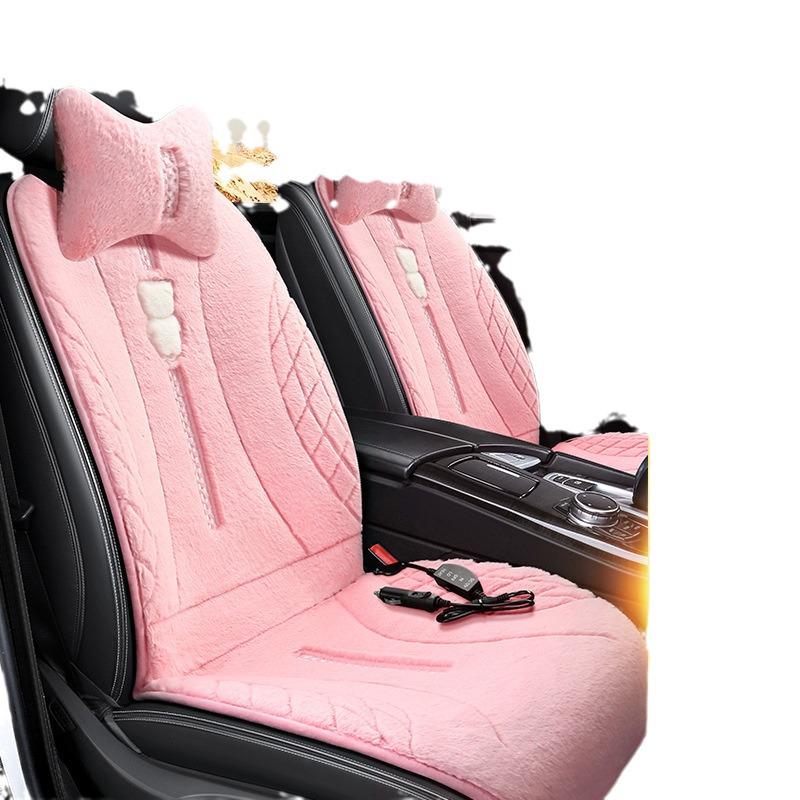 SF Rabbit Plush Heating Pad Car Seat Cushion - Bear Cartoon Interior Seat Cushion