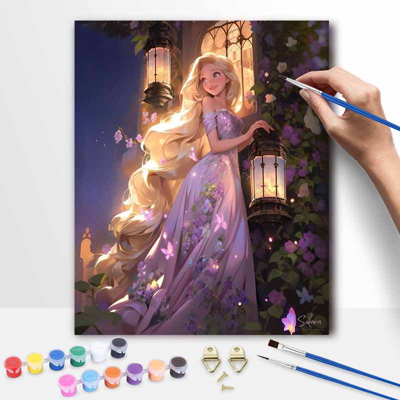 Disney Rapunzel oil painting art kit handmade painting diy home decoration 20x30cm
