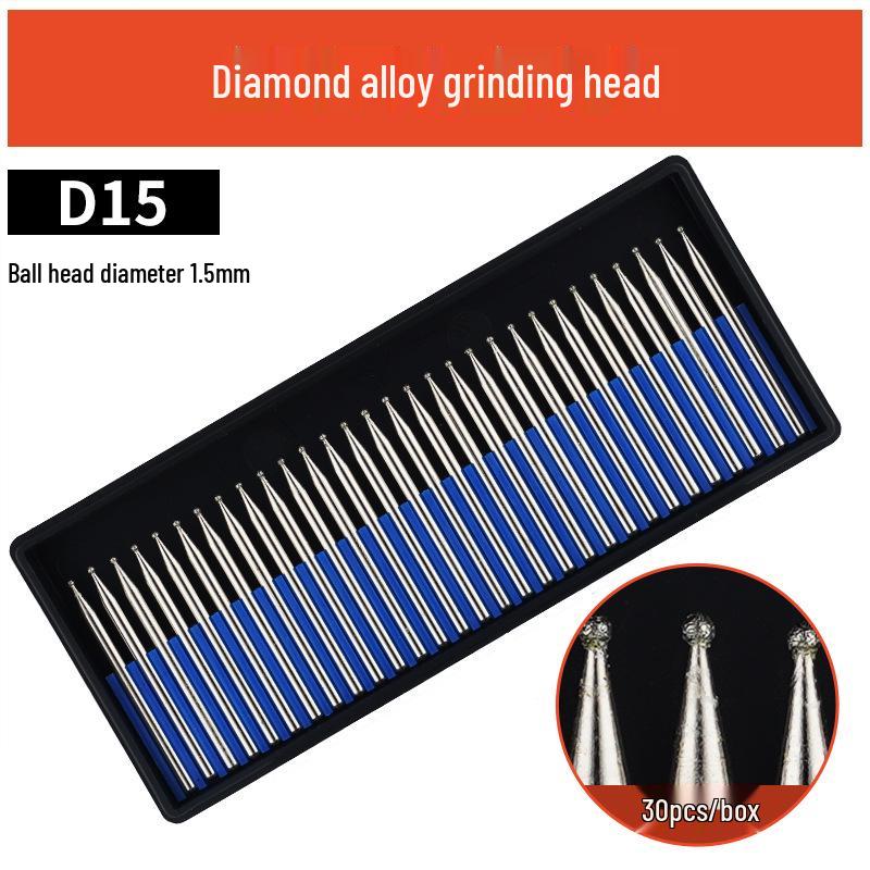 3mm Diamant-Karborund-Schleifkopf für Elektro-/Druckluftschleifer - Kugelförmige Nadel zum Gravieren & Aufbohren