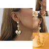 Chic Heart-shaped Earrings Retro Gold Plated Studs Modern Fashionable Winter 2023 Design