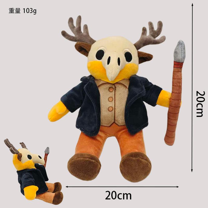 New Plush Game Merchandise Brown Stand And Sit Elk Deer White Owl Stuffed Doll Pillow For Kid Gifts
