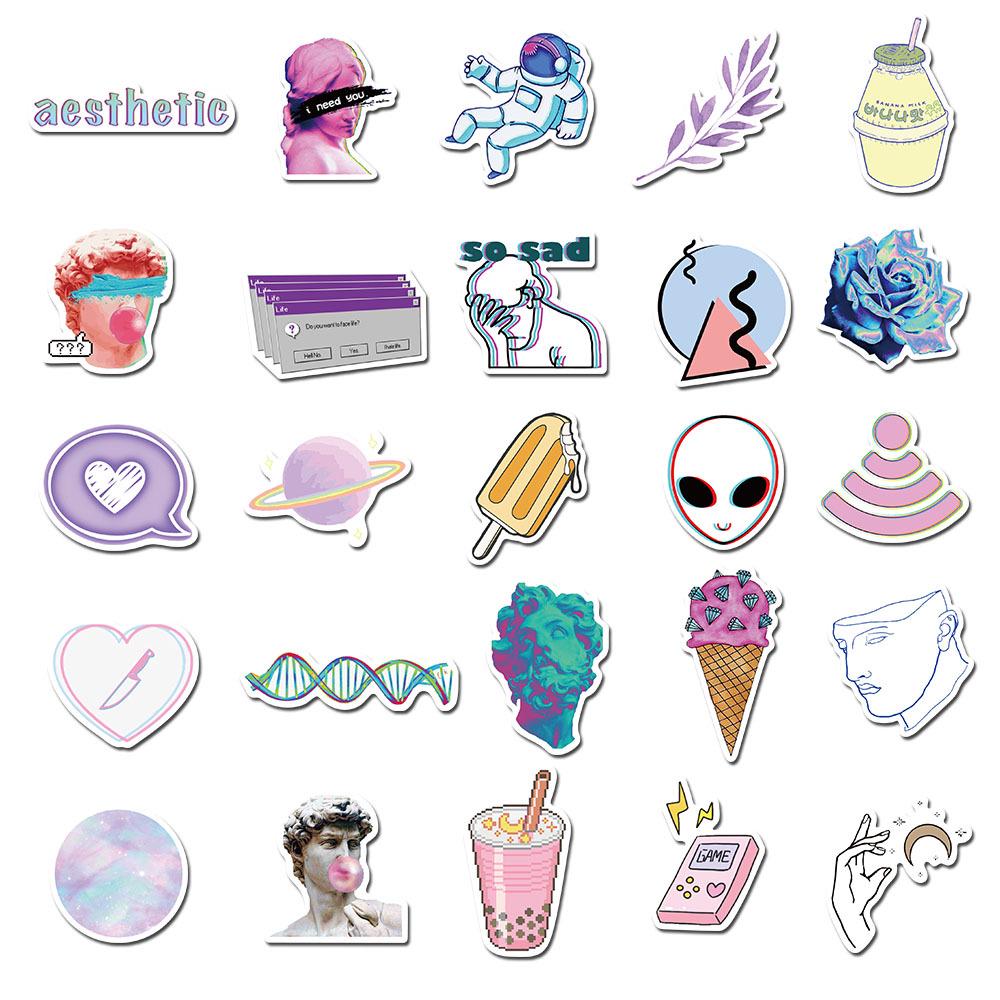 buy 50pcs vaporwave art sticker computer skateboard luggage notebook decals cartoon graffiti stickers at affordable prices free shipping real reviews with photos joom