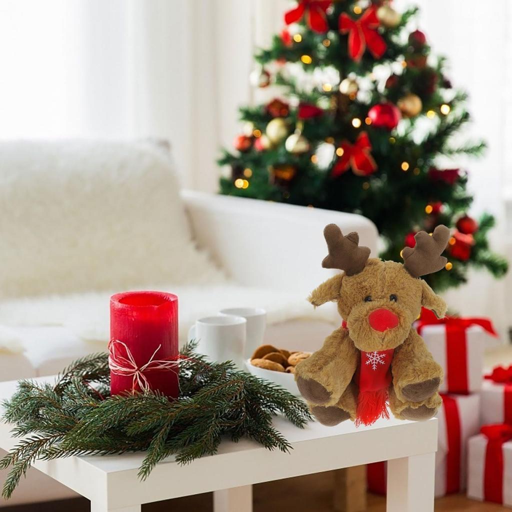 Gadpiparty Christmas Moose Plush Deer Cute Animal Body Pillow Nap Cushion Fluffy Soft Cotton Home Decor Christmas Birthday Gift Figurine Room Decor