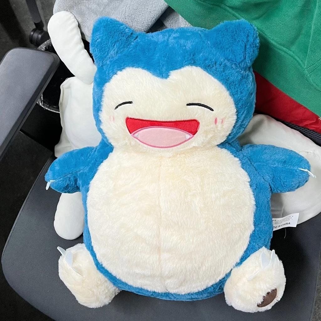 Comfortable Snorlax Plush Toy Cuddly Doll Smiling Face Soft Fluffy Stuffed Anime Doll For Home Decor Fans Gift Collection
