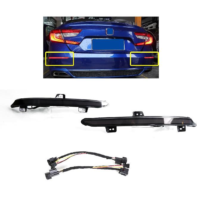 LED Rear Bumper Reflector Tail Lights Turn Signal Sequential Flashing Brake Driving Fog Lamps Accessories Kit Compatible With Honda Accord 10th 2018