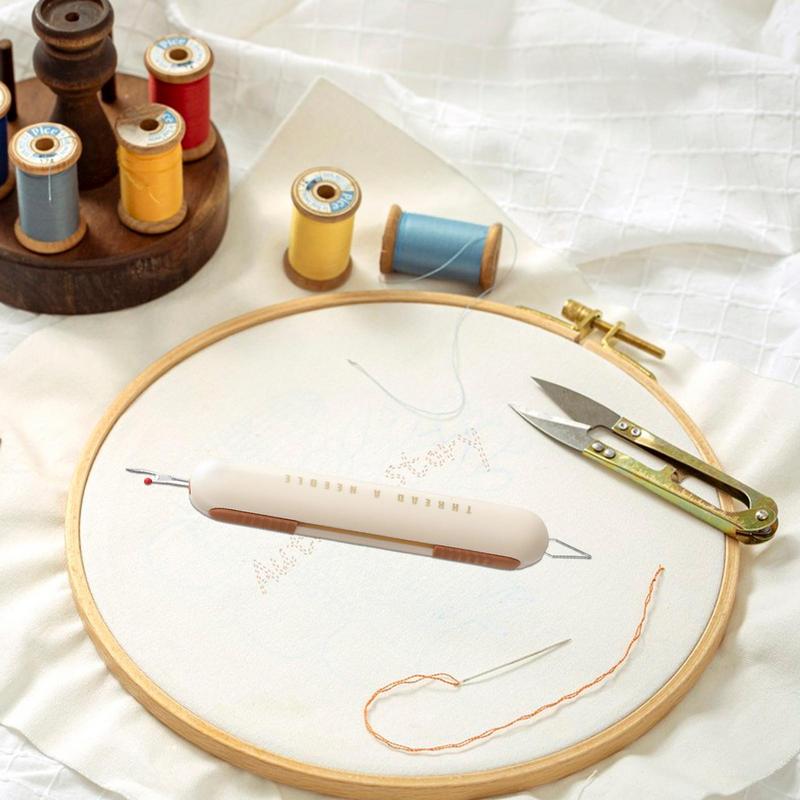 2 In 1 Needle Threader Seam Ripper, Upgraded Needle Threading and Seam Remover Household Handmade DIY Craft Sewing Tool