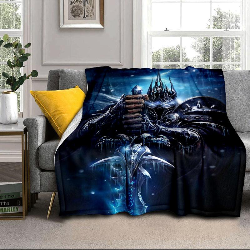 Warcraft game Blanket Flannel Blanket for bed, sofa, Camping, Hiking, Picnic Essentials, gift for family Fan gifts