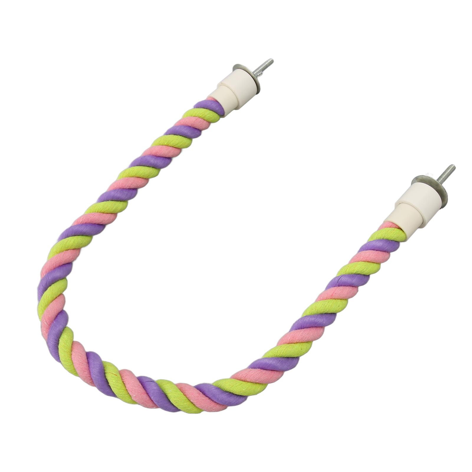 

Bird Rope Perch Fun Colorful Swing Climbing Cotton Rope Bird Toys for Parakeets Cockatiels Parrotlets Lovebirds Budgies M